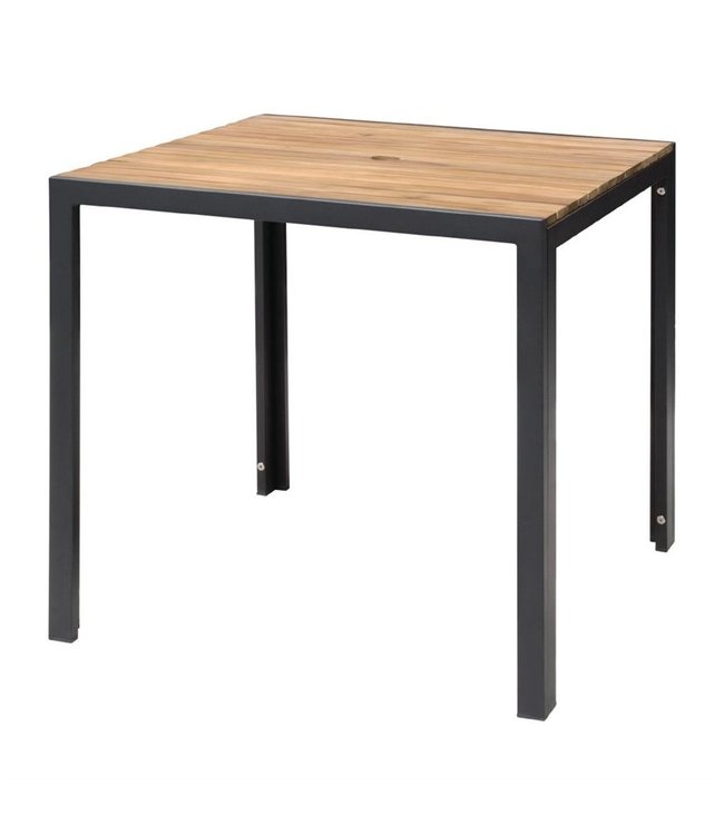 Tafel vierkant 800 x 800 x 740 mm - Staal en hout