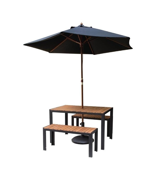 Bank 1000 x 350 x 450 mm - Staal en hout | prijs & verp per 2 stuks