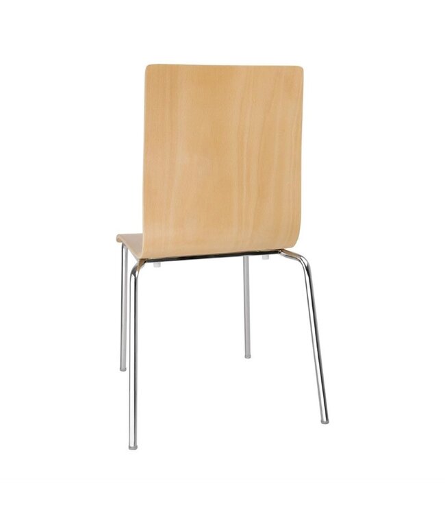 Stoel met vierkante rug beuken - Beukenfineer | prijs & verp per 4 stuks