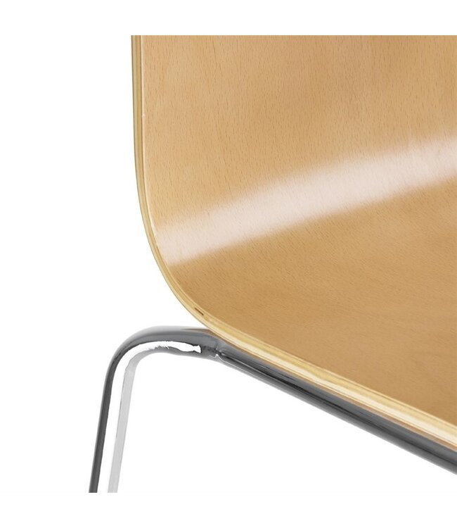 Stoel met vierkante rug beuken - Beukenfineer | prijs & verp per 4 stuks