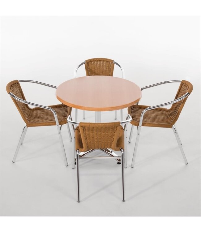 Tafelpoot met 4 poten 650 x 650 x 680 mm - Aluminium