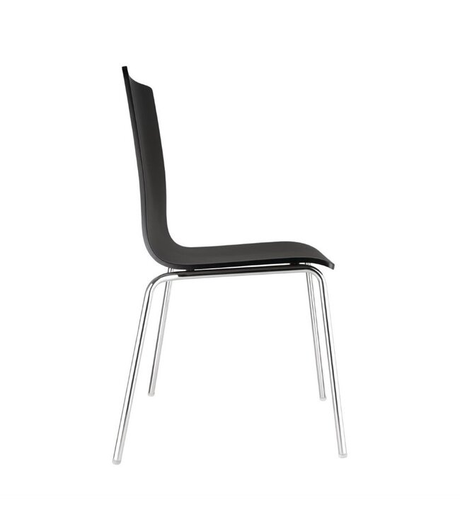 Stoel met vierkante rug zwart - Beukenfineer | prijs & verp per 4 stuks