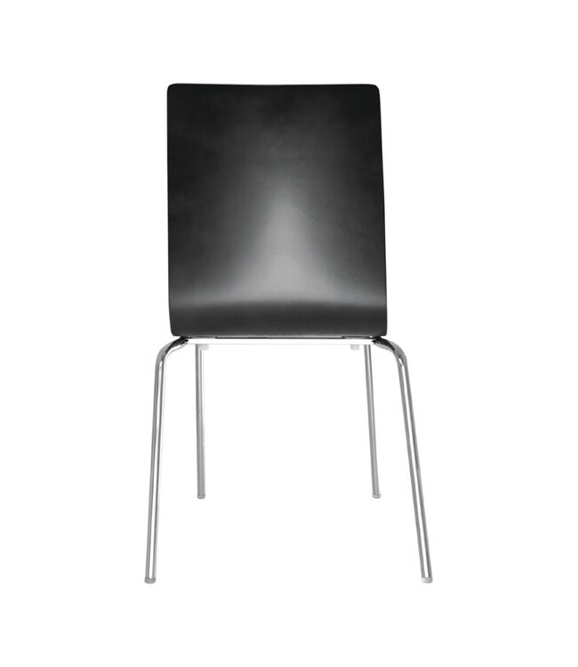 Stoel met vierkante rug zwart - Beukenfineer | prijs & verp per 4 stuks