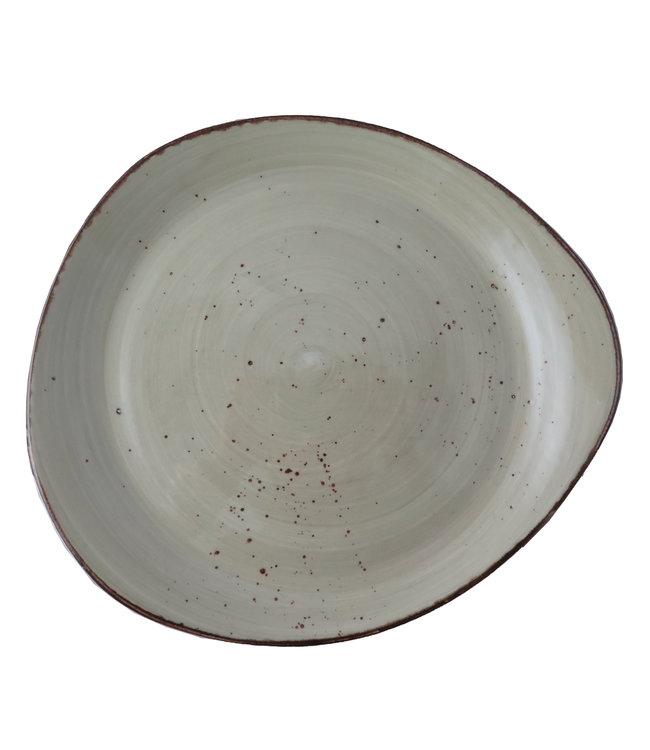 Bord Pebble plat 310 mm lichtgroen Rustic - Continental