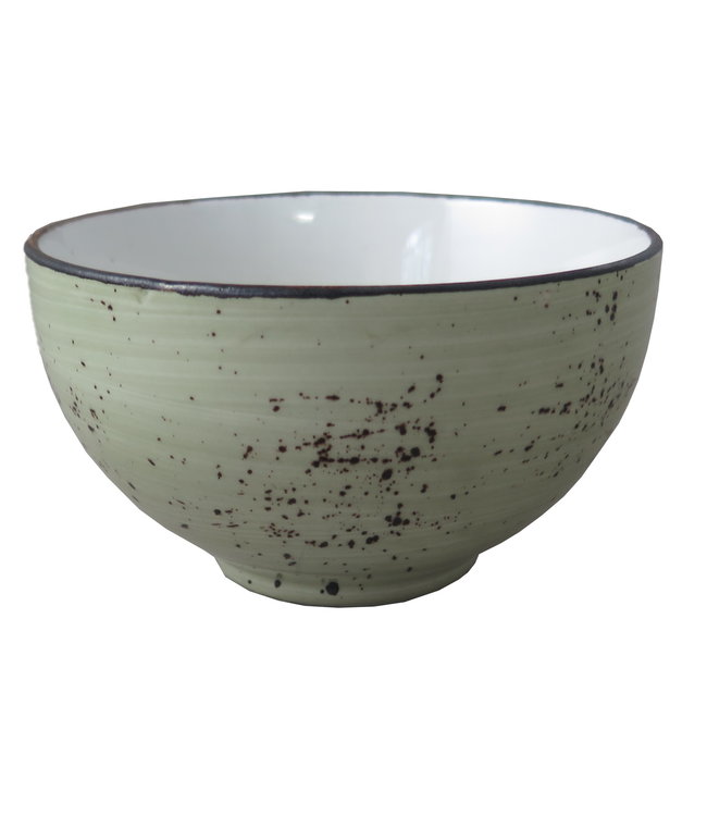 Rijstbowl rond 125 mm lichtgroen - Rustic