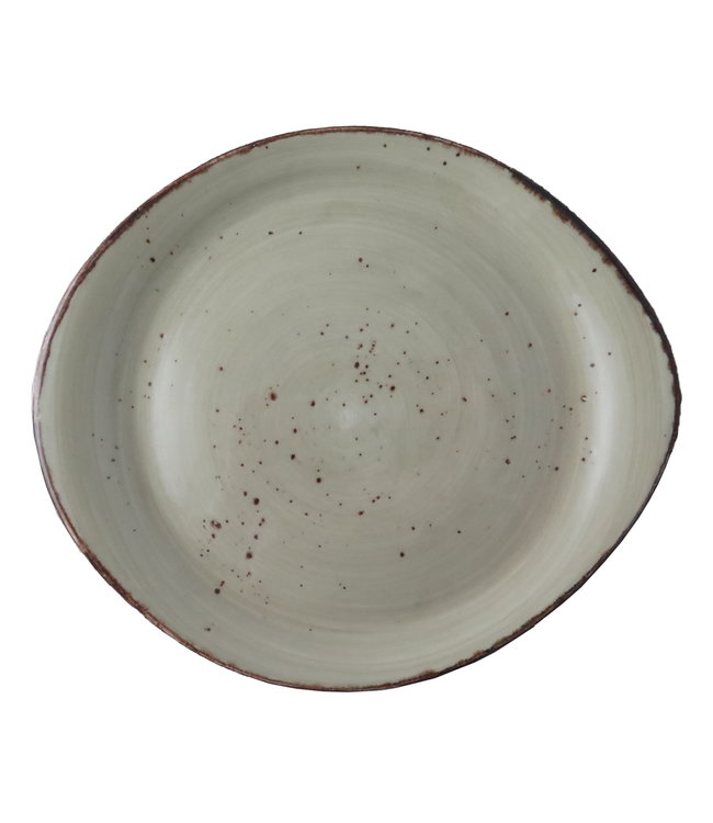 Bord Pebble  plat 255 mm lichtgroen Rustic - Continental