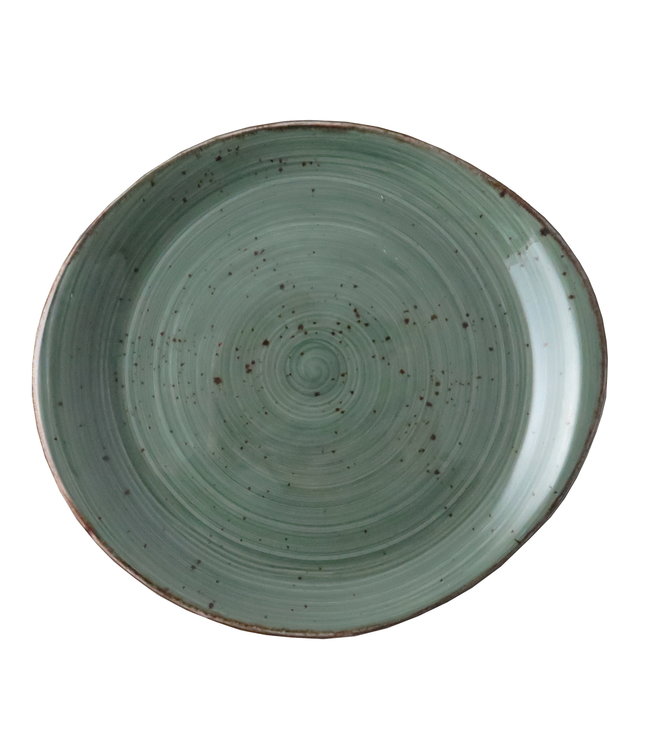 Bord Pebble plat 200 mm donkergroen Rustic - Continental