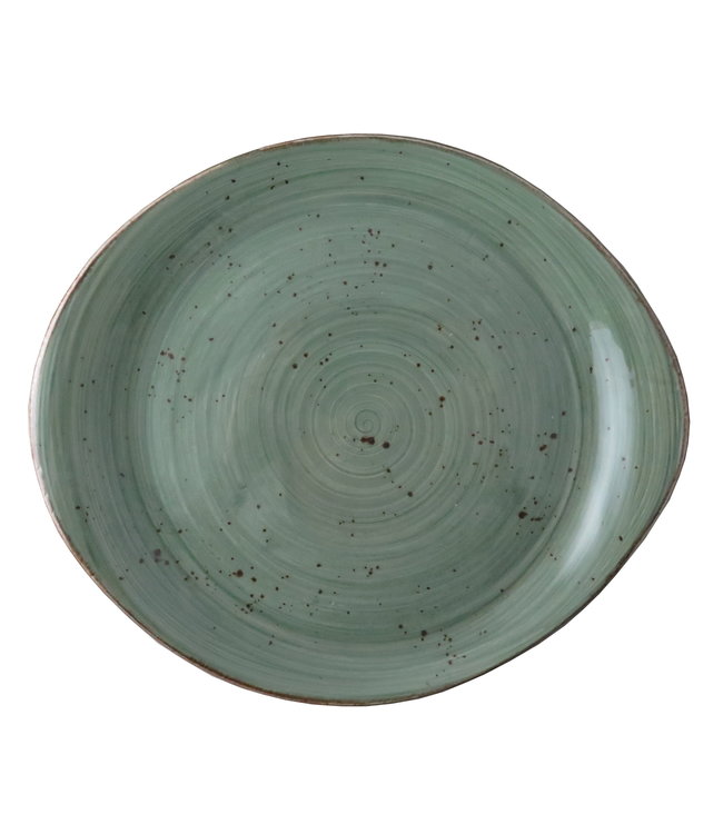 Bord Pebble plat 255 mm donkergroen Rustic - Continental
