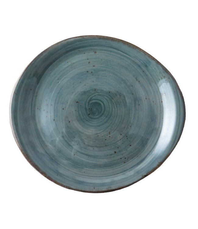 Bord Pebble plat 200 mm blauw Rustic - Continental