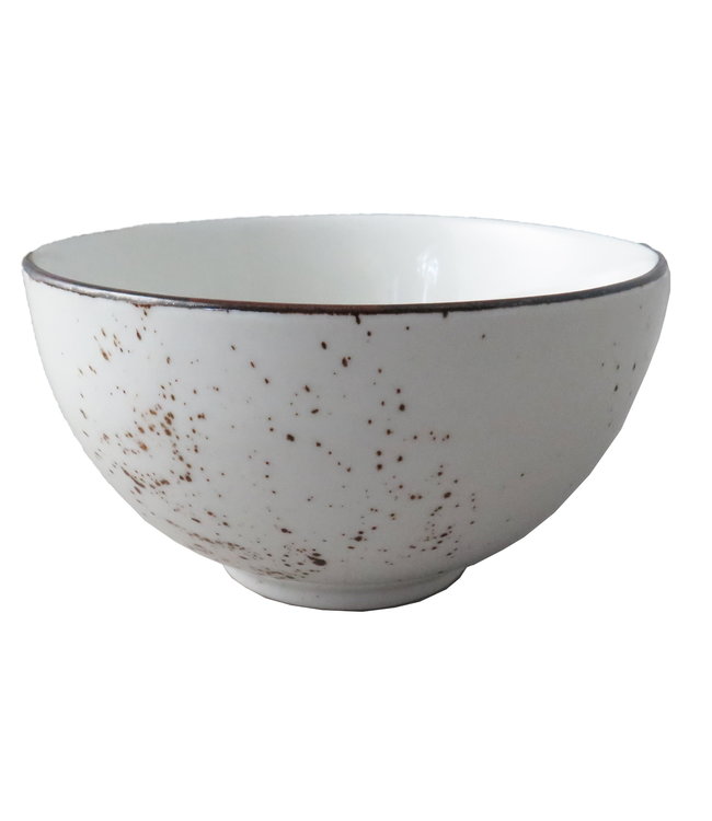 Rijstbowl rond 125 mm wit - Rustic