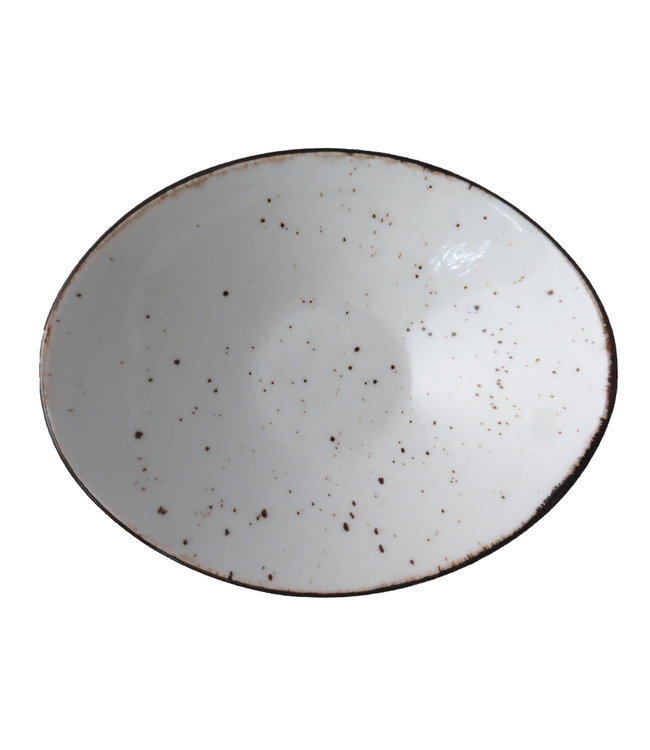 Schaal Salsa ovaal 140 mm wit Rustic - Continental