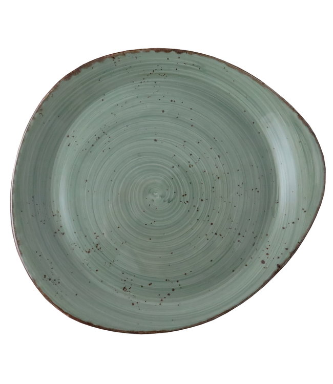 Bord Pebble plat 310 mm donkergroen Rustic - Continental
