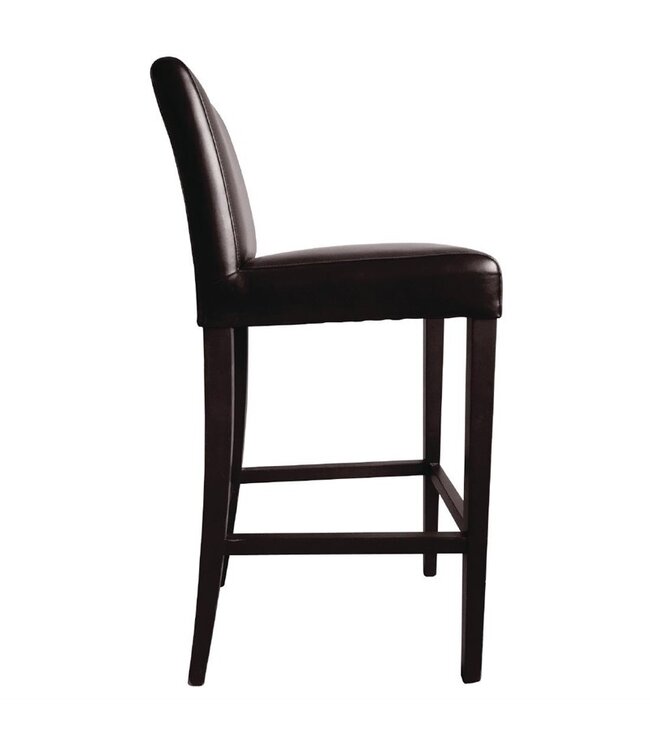 Barkruk hoog met rugleuning donkerbruin 440 x 540 x 1030 mm - Kunstleder