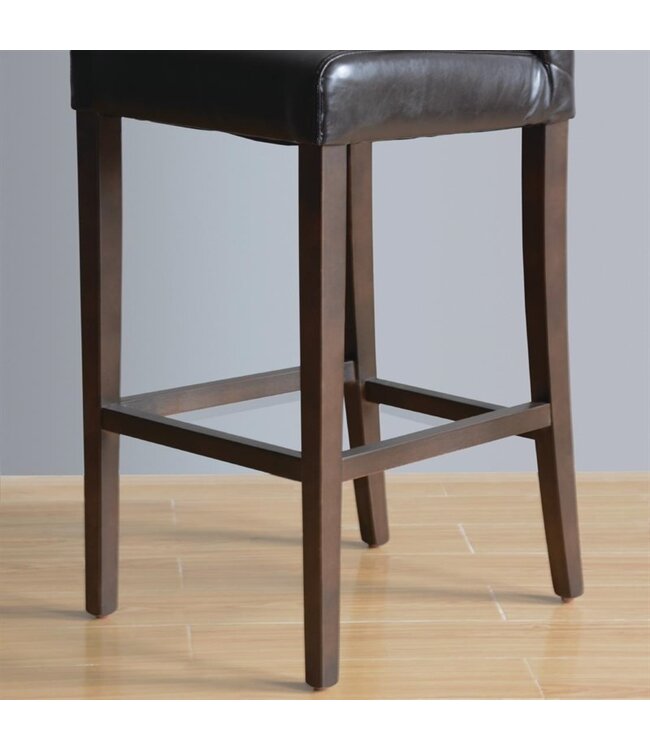 Barkruk hoog met rugleuning donkerbruin 440 x 540 x 1030 mm - Kunstleder