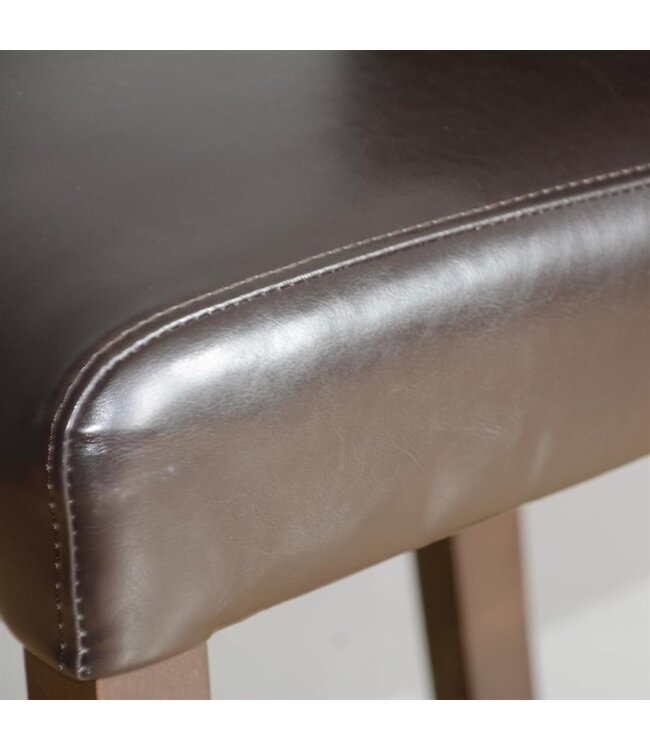 Barkruk hoog met rugleuning donkerbruin 440 x 540 x 1030 mm - Kunstleder