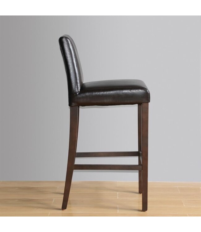 Barkruk hoog met rugleuning donkerbruin 440 x 540 x 1030 mm - Kunstleder