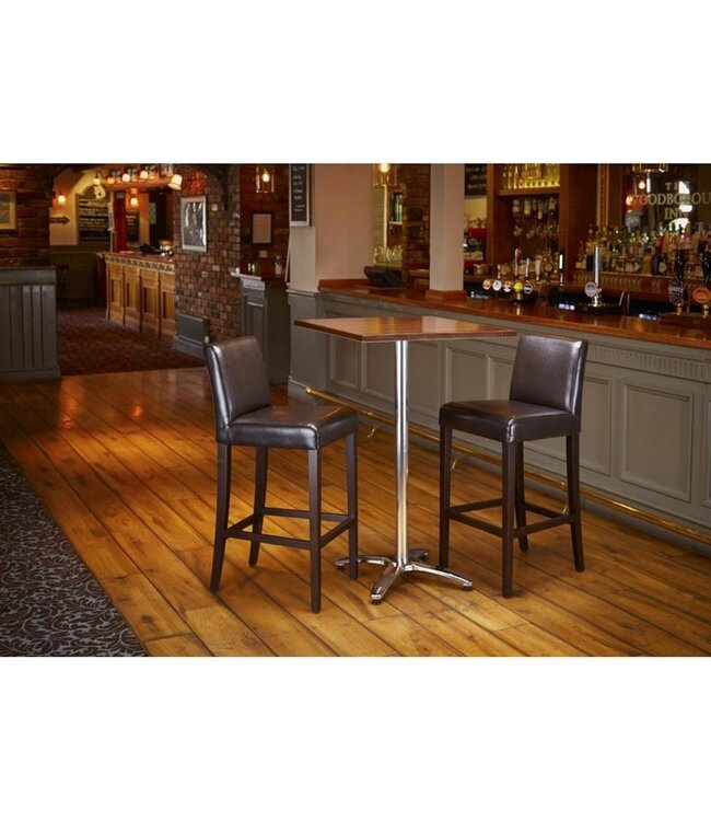 Barkruk hoog met rugleuning donkerbruin 440 x 540 x 1030 mm - Kunstleder