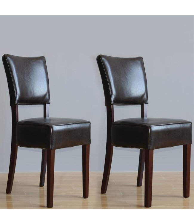 Stoel robuust donkerbruin 426 x 450 x 858 mm - Kunstleder | prijs & verp per  2 stuks