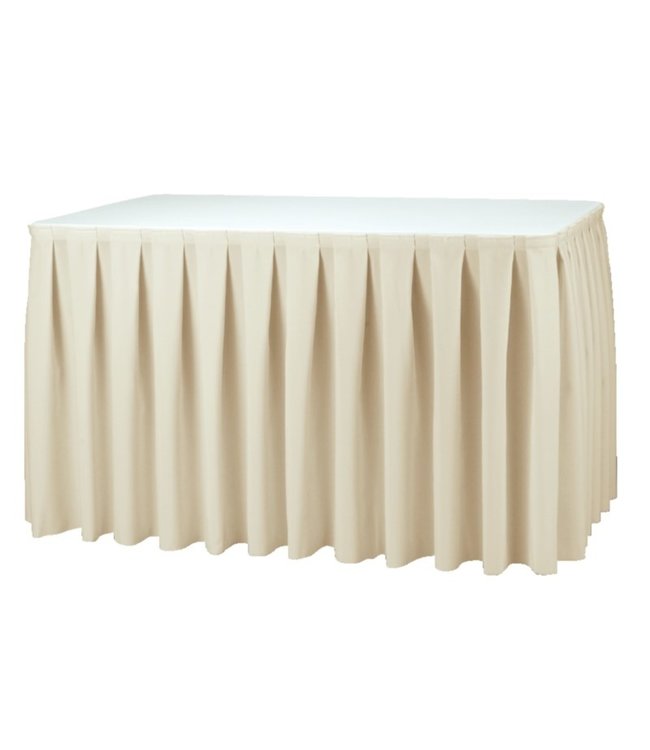 Tafelrok Boxpleat ecru 4100 x 730 mm - Polyester