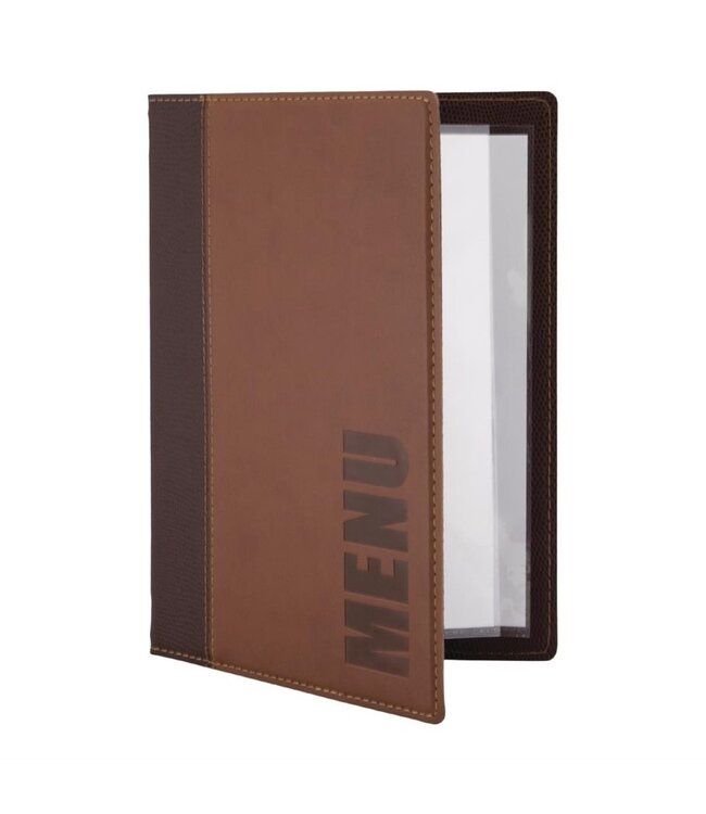 Menumap Trendy A5 bruin 148 x 210 mm kunstleer - Securit