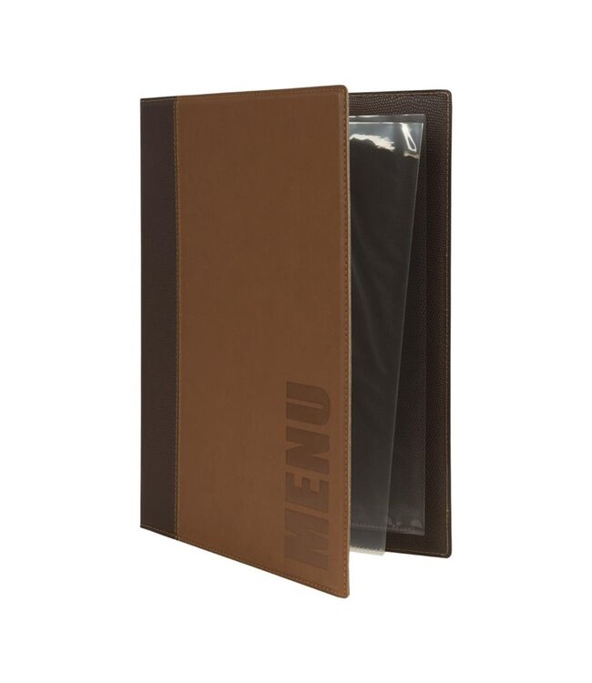 Menumap Trendy A5 bruin 148 x 210 mm kunstleer - Securit