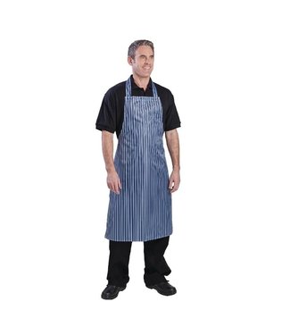 Whites Chefs Clothing Schort waterdicht blauw-wit gestreept 711 x 1016 mm - Whites