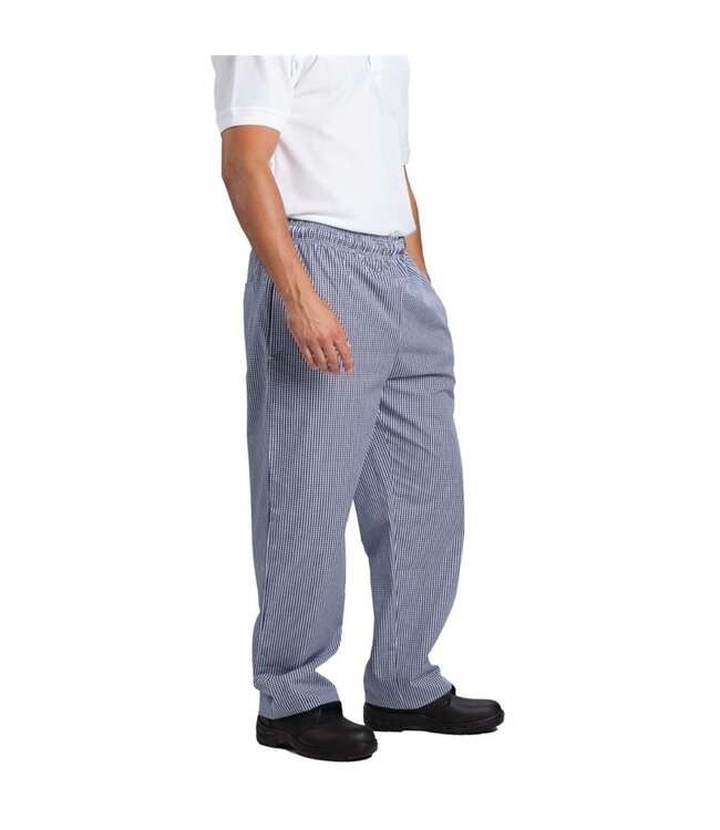 Koksbroek blauw-wit geruit unisex (div maten: XS - XXL) - Whites Vegas