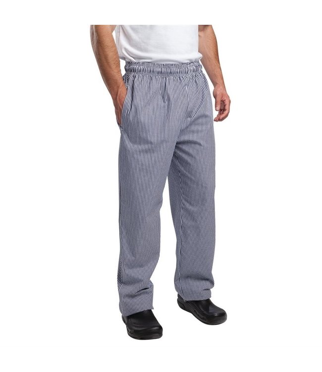 Koksbroek blauw-wit geruit unisex (div maten: XS - XXL) - Whites Vegas