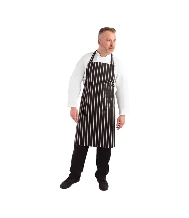 Halterschort zwart-wit gestreept 710 x 970 mm katoen - Whites