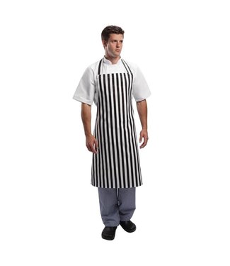 Whites Chefs Clothing Halterschort zwart-wit geblokt 720 x 970 mm - Whites