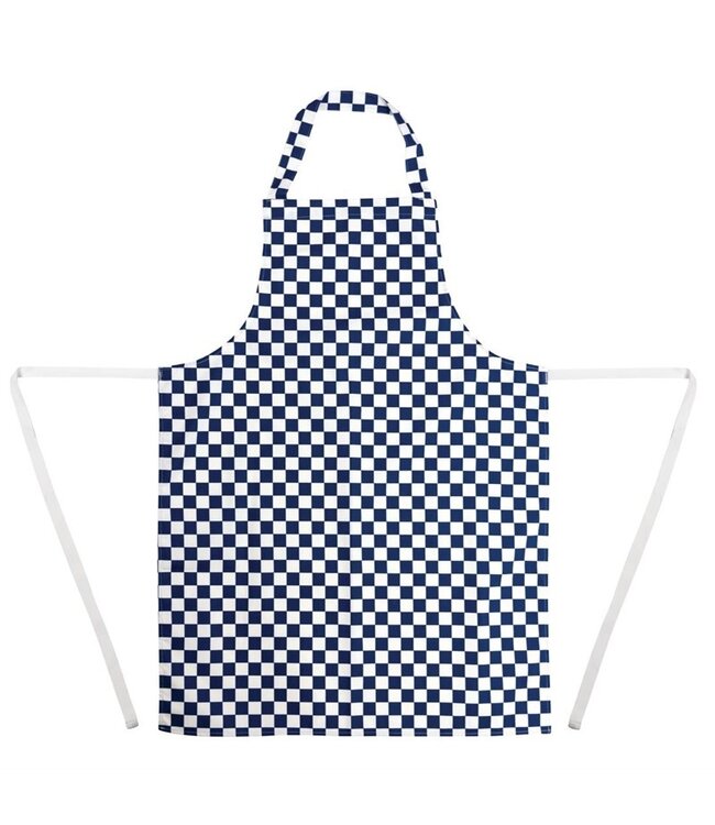 Halterschort blauw-wit geblokt 710 x 780 mm - Whites