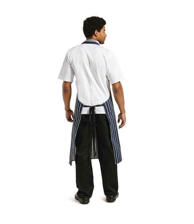 Halterschort blauw-wit gestreept lang 900 x 1040 mm katoen - Whites