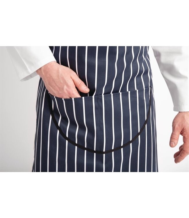 Halterschort blauw-wit gestreept met zak 710 x 965 mm katoen - Whites