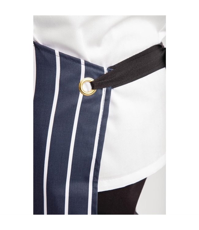 Halterschort blauw-wit gestreept met zak 710 x 965 mm katoen - Whites