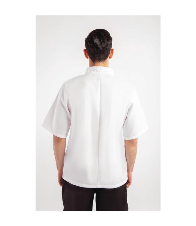 Koksbuis korte mouw wit unisex (div maten: XS - XXL) - Whites Boston