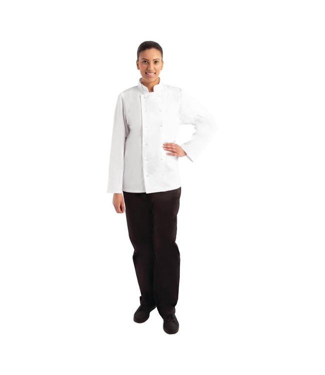 Koksbuis wit lange mouw unisex (div maten: XS - XXL) - White Vegas