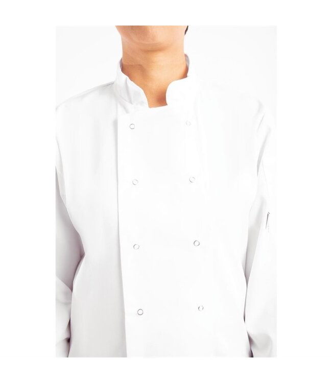 Koksbuis wit lange mouw unisex (div maten: XS - XXL) - White Vegas