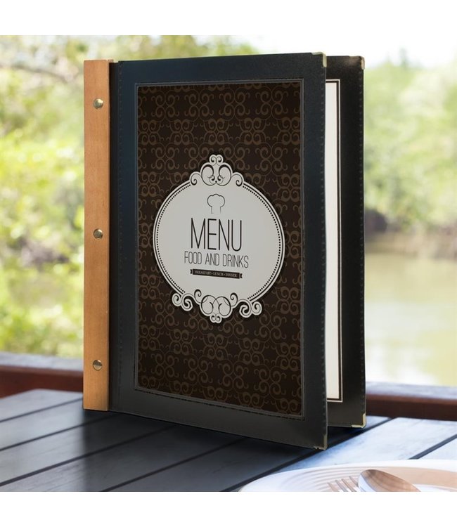 Insteekhoezen extra set zwarte rand 260 x 1 x 320 mm plastic - Securit | prijs & verp per 5 stuks