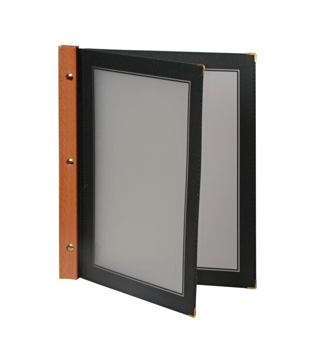 Menumap hout A4 zwart 260 x 20 x  320 mm hout  - Securit