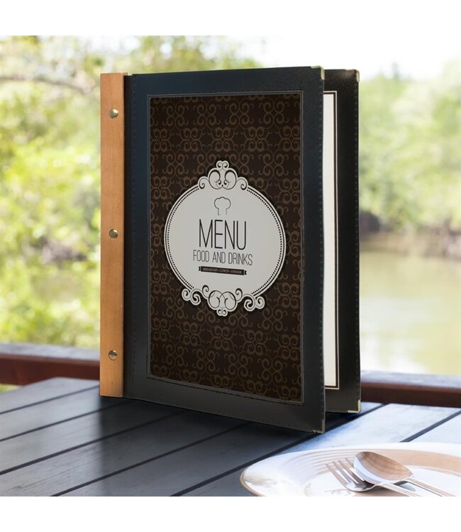 Menumap hout A4 zwart 260 x 20 x  320 mm hout  - Securit