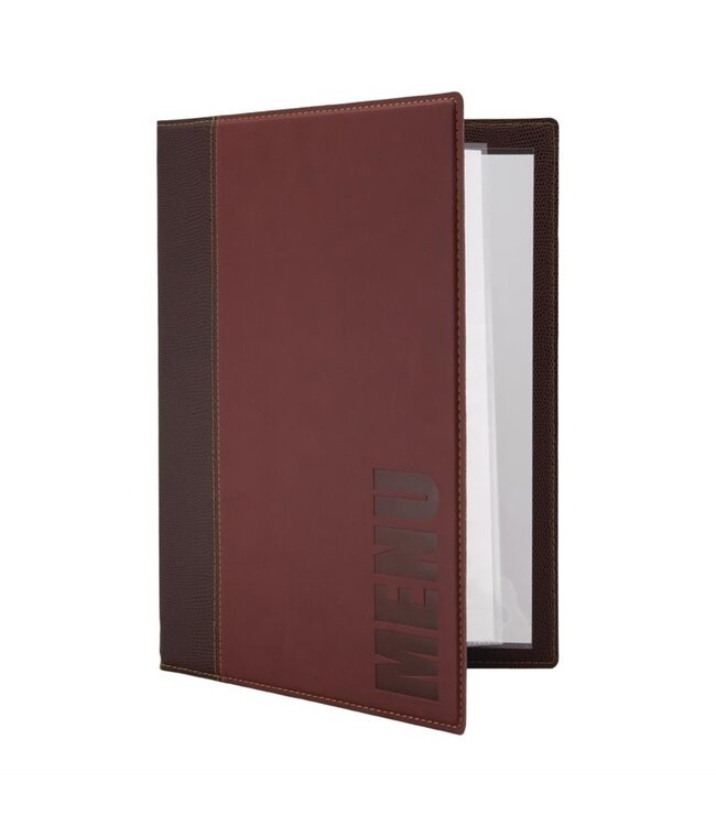 Menumap Trendy A4 wijnrood 245 x 5 x 339 mm kunstleer - Securit