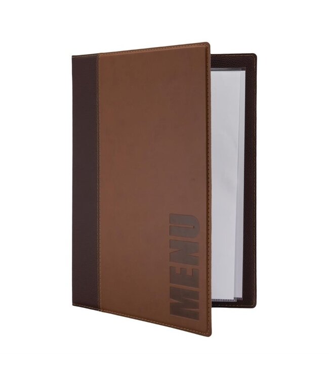 Menumap Trendy A4 bruin 260 x 320 mm kunstleer - Securit