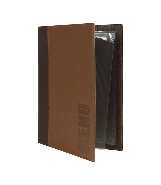 Menumap Trendy A4 bruin 260 x 320 mm kunstleer - Securit