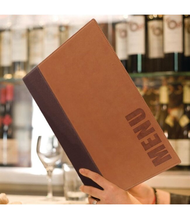 Menumap Trendy A4 bruin 260 x 320 mm kunstleer - Securit