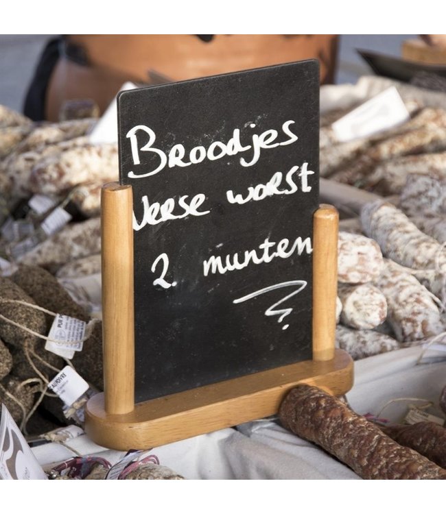 Tafelkrijtbordje 200 x 280 mm teak - Securit