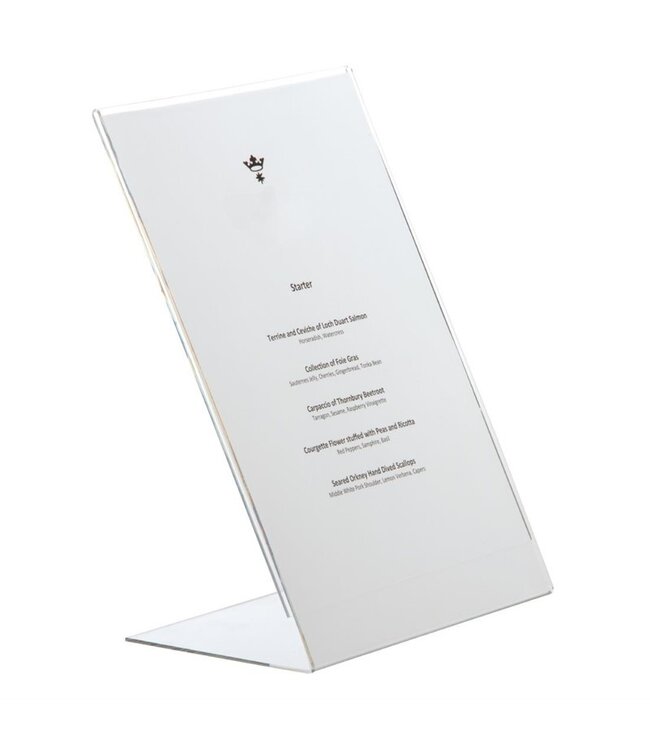 Menukaarthouder hellend A4 acryl - Fusion plus