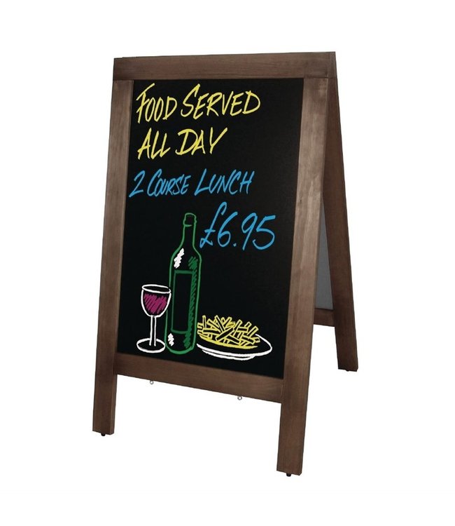 Krijtbord - stoepbord 700 x 1200 mm houten frame - Fusion plus