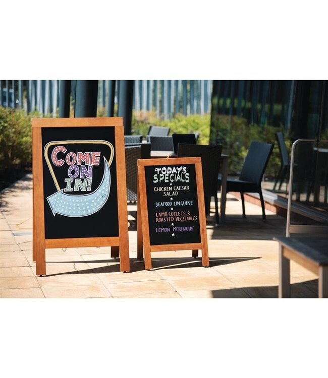 Krijtbord - stoepbord 700 x 1200 mm houten frame - Fusion plus