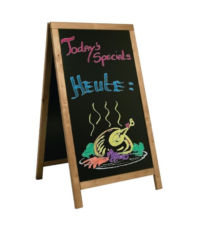 Krijtbord - stoepbord 680 x 1200 mm teakhout Duplo - Securit