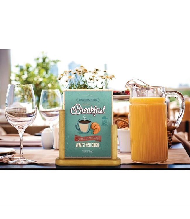 Menukaarthouder A5 teakhout - Securit